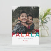 Fa la Kleurrijke Moderne Vette Foto Feestdagenkaart (Staand voorkant)