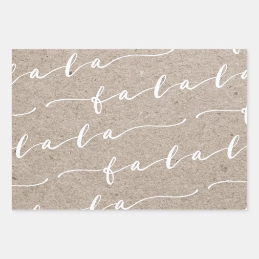 FA LA Kraft Paper & Black Typographic Kerstmis (Voorkant 2)