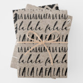 FA LA Kraft Paper & Black Typographic Kerstmis (In situ)
