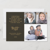 Fa la la 4 Fotocollage Rustieke vakantie Flat Kaar Feestdagenkaart (Achterkant)