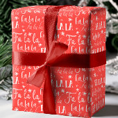 Fa La La Beste kerstman met kerstpatronen Inpakpapier Vel