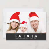 Fa la La Black Moderne Kerstfoto Feestdagenkaart (Voorkant)