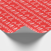 FA LA LA Black & Red Typographic Kerstmis Cadeaupapier (Hoek)