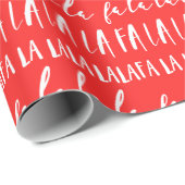 FA LA LA Black & Red Typographic Kerstmis Cadeaupapier (Rol Hoek)