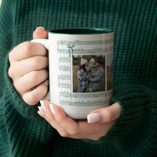 Fa La La  Bladmuziek Carol Familiefoto's Tweekleurige Koffiemok