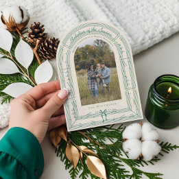 Fa La La Bow Bladmuziek Boog Foto Kerst Kaart