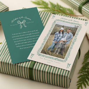 Fa La La Bow Bladmuziek Foto Kerst Feestdagenkaart