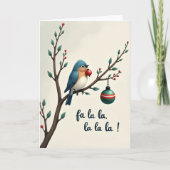 Fa La La Christmas Bird Card Kaart (Voorkant)