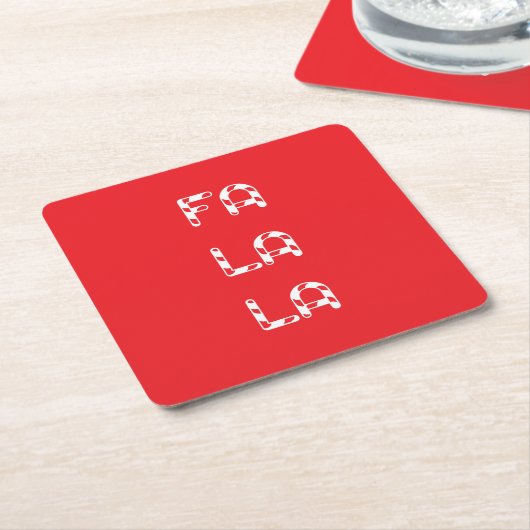 Fa La La christmas Kartonnen Onderzetters (Schuin)