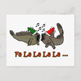 Fa La La Christmas Mudskipper Fish Feestdagenkaart