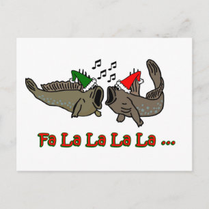 Fa La La Christmas Mudskipper Fish Feestdagenkaart