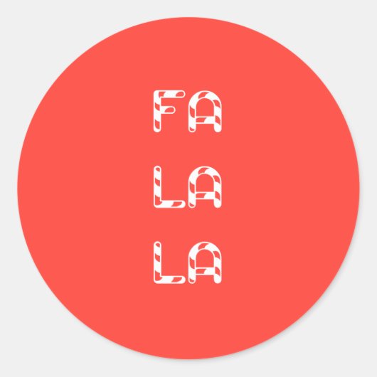 Fa La La christmas Ronde Sticker (Voorkant)