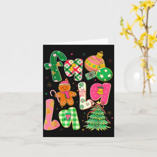 Fa La La Coquette Christmas Gingerbread Tree  Kaart (Gele Bloem)