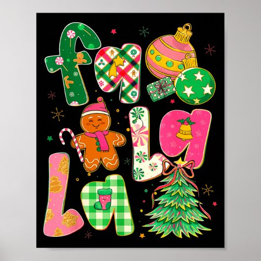 Fa La La Coquette Christmas Gingerbread Tree  Poster (Voorkant)