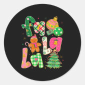 Fa La La Coquette Christmas Gingerbread Tree  Ronde Sticker (Voorkant)