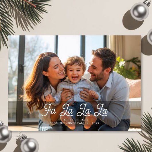 Fa La La Cozy Familie Kerst Kaart