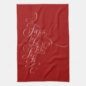 Fa la la - Deck the Halls - Kerstkalligrafie Theedoek (Verticaal)