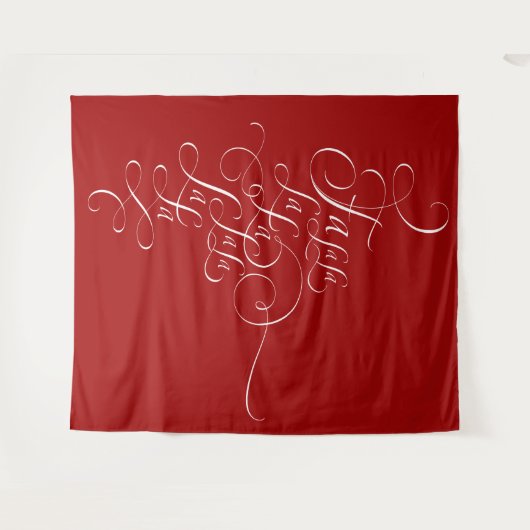 Fa la la - Deck the Halls - Kerstkalligrafie Wandkleed (Voorkant (horizontaal))