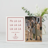FA LA LA Eenvoudige Foto Kerstkaart (Staand voorkant)