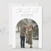 Fa La La Elegant Arch Kerstfoto Feestdagenkaart (Voorkant)