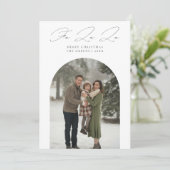 Fa La La Elegant Arch Kerstfoto Feestdagenkaart (Staand voorkant)