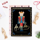 Fa La La Elegant kerstmuis King Ballet Black Folie Feestdagenkaart