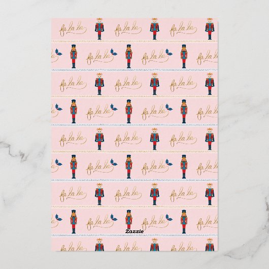 Fa La La Elegant kerstmuis King Ballet Black Folie Feestdagenkaart (Achterkant)