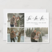 Fa La La Elegant Script Family Photo Feestdagenkaart (Voorkant)