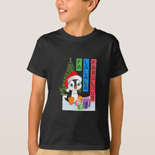 Fa La La Fabulous Christmas Penguin Kinderen T-shirt