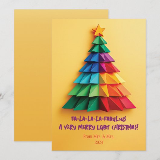Fa-la-la-Fabulous: Een zeer vrolijke LGBT Kerst! Feestdagenkaart (Voorkant / Achterkant)