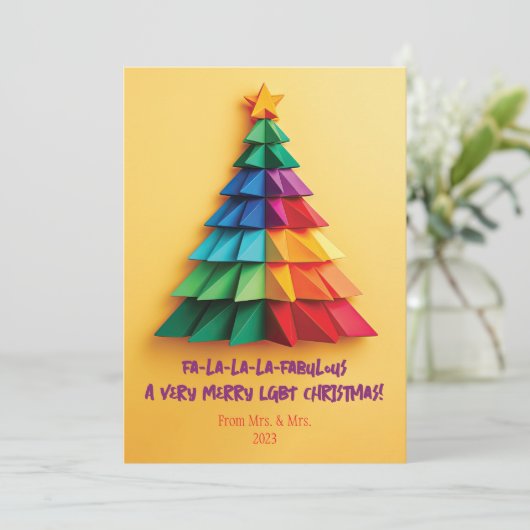 Fa-la-la-Fabulous: Een zeer vrolijke LGBT Kerst! Feestdagenkaart (Staand voorkant)