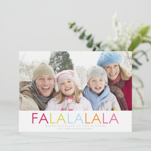 Fa La La Feestdagenkaart (Staand voorkant)