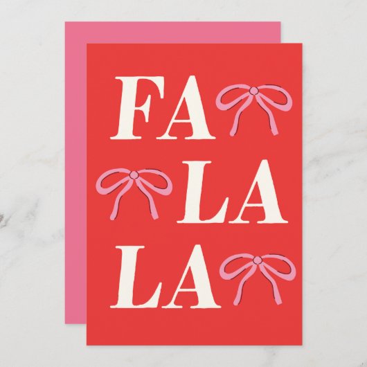 Fa La La Feestdagenkaart (Voorkant / Achterkant)