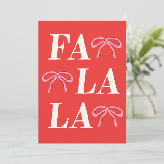 Fa La La Feestdagenkaart (Staand voorkant)