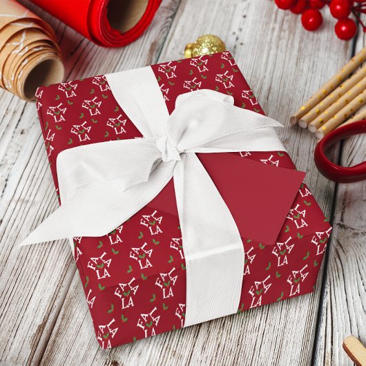 Fa la la feestelijke Holly Christmas Cadeaupapier