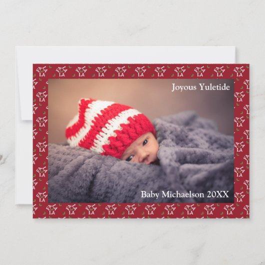 Fa la la feestelijke Holly Christmas Feestdagenkaart (Voorkant)