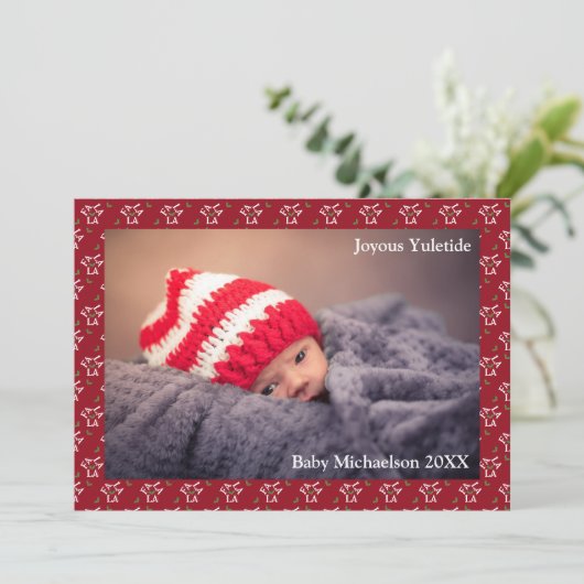 Fa la la feestelijke Holly Christmas Feestdagenkaart (Staand voorkant)