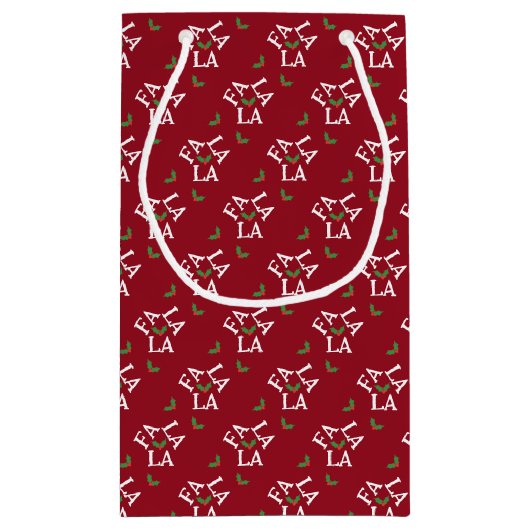 Fa la la feestelijke Holly Christmas Klein Cadeauzakje (Achterkant)