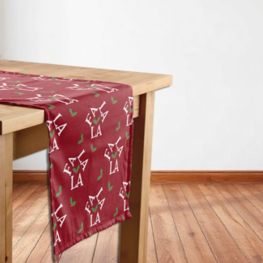 Fa la la feestelijke Holly Christmas Korte Tafelloper