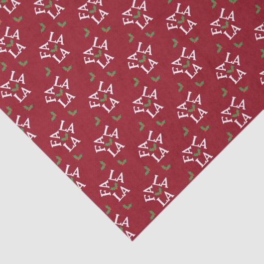 Fa la la feestelijke Holly Christmas Tissuepapier (Detail)