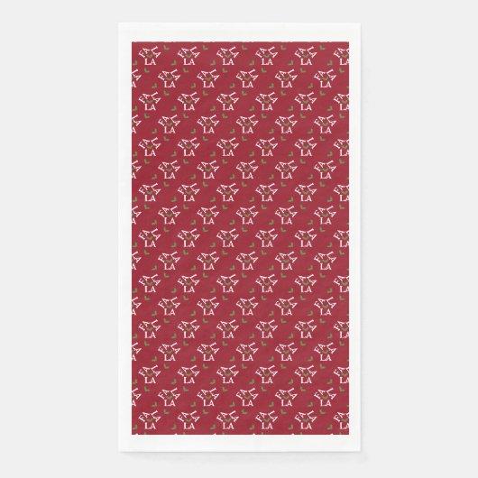 Fa La La Feestelijke Holly Kerst servetten (Voorkant)