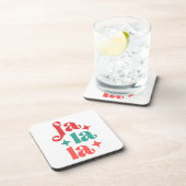Fa La La - Feestelijke Vakantie Typografie Design Bier Onderzetter (Rechterzijde)