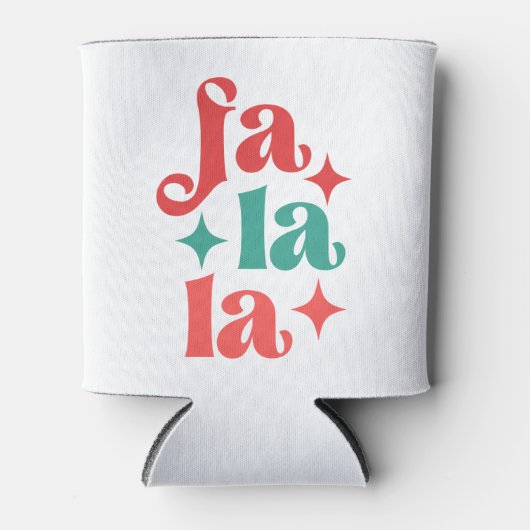 Fa La La - Feestelijke Vakantie Typografie Design Blikjeskoeler (Voorkant)