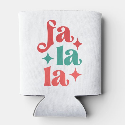 Fa La La - Feestelijke Vakantie Typografie Design Blikjeskoeler (Achterkant)