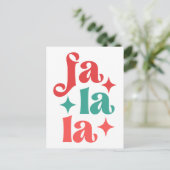 Fa La La - Feestelijke Vakantie Typografie Design Briefkaart (Staand voorkant)