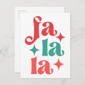 Fa La La - Feestelijke Vakantie Typografie Design Briefkaart (Voorkant / Achterkant)