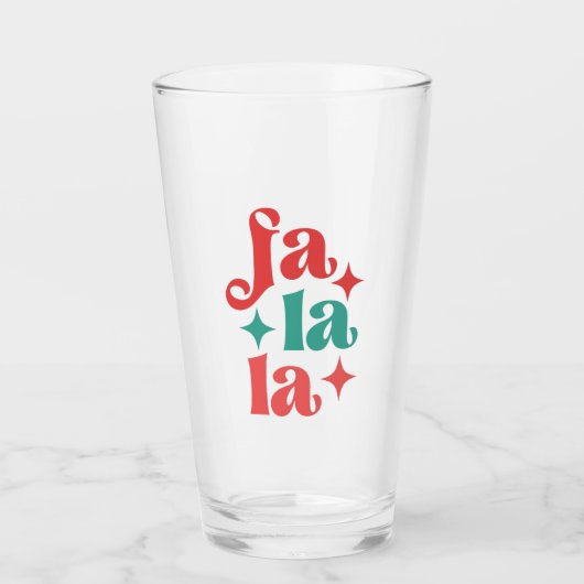 Fa La La - Feestelijke Vakantie Typografie Design Glas (Voorkant)