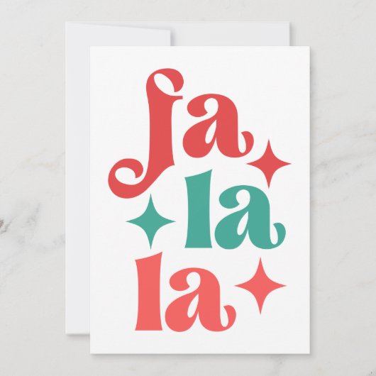 Fa La La - Feestelijke Vakantie Typografie Design Kaart (Voorkant)
