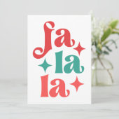 Fa La La - Feestelijke Vakantie Typografie Design Kaart (Staand voorkant)