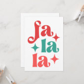 Fa La La - Feestelijke Vakantie Typografie Design Kaart (Voorkant / Achterkant in situ)
